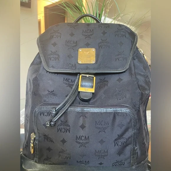 MCM leather Trim and Nylon Backpack. EUC EUC MCM Leather Backpack in Black | Mercari main image 2